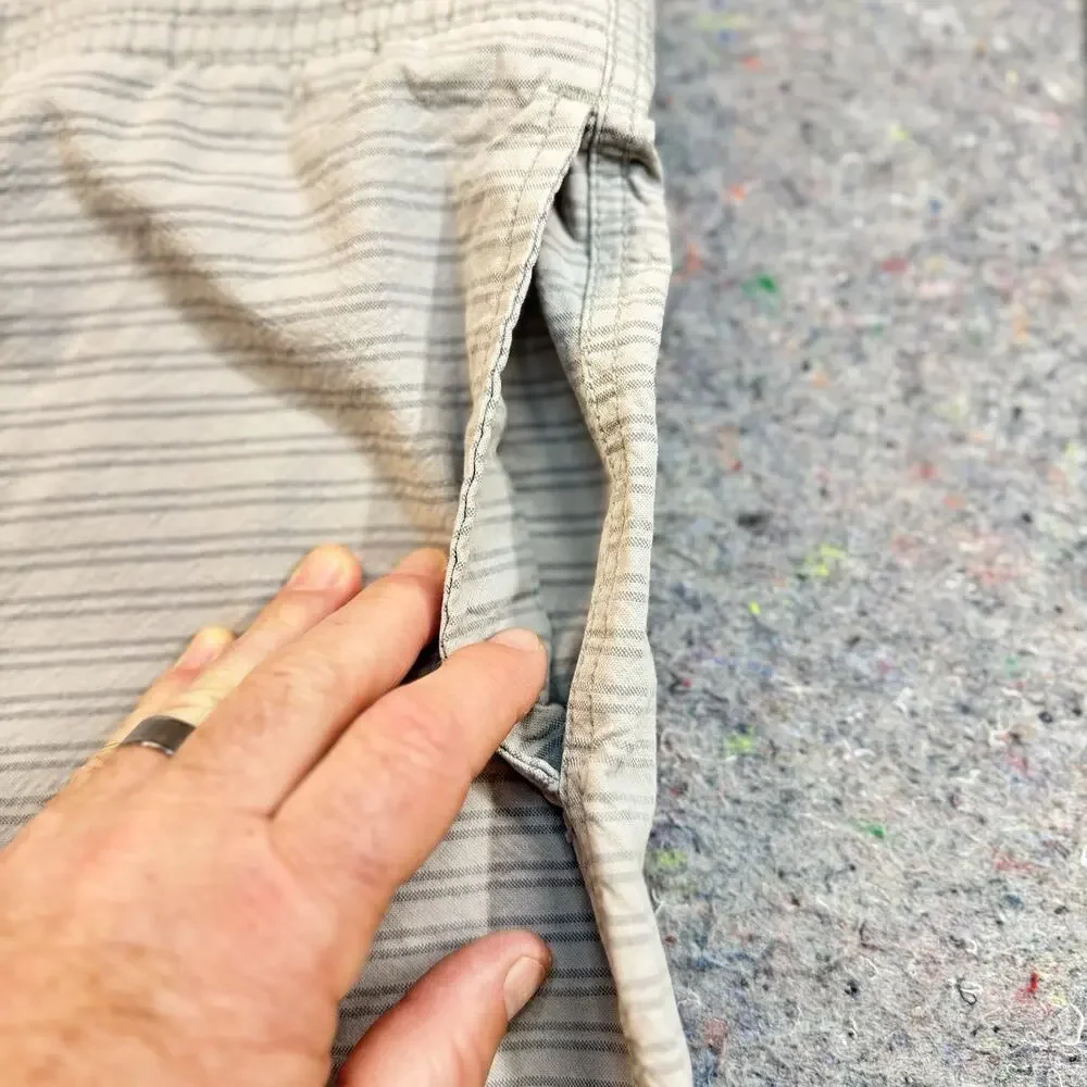 Old Navy 100% Cotton Striped Shorts Drawstring Elastic Waist Gray XXXL 1560
